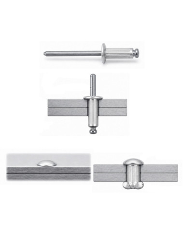 1 x Rivet aveugle tout acier ZING 3.2X16...