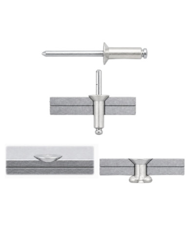 1 x Rivet aveugle Aluminium Tige acier 4.8X14...