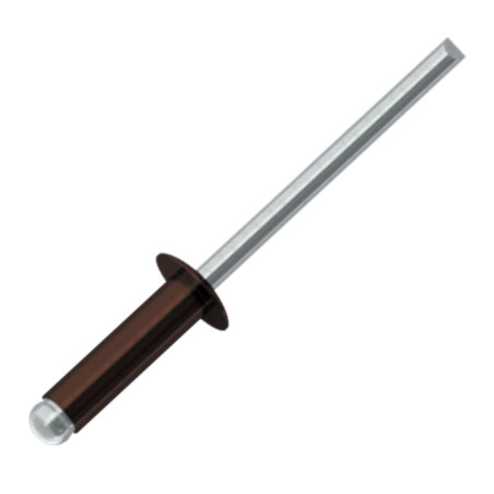 1 x Rivet aveugle Aluminium Tige acier 3.2X10 Epaisseur de serrage 5 à 7 Tête Ronde Standard RAL8017 brun chocolat