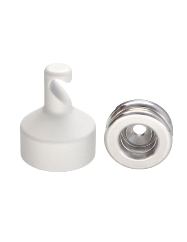 1 x Crochet décoratif Aluminium Blanc avec...