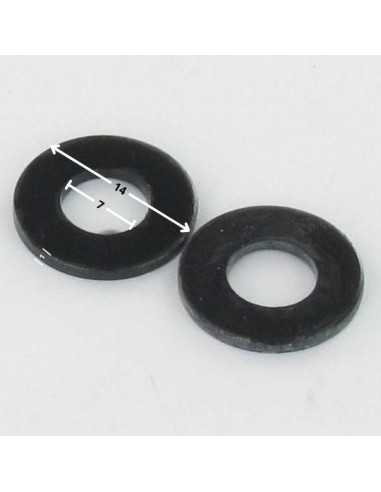 1 x Rondelle Plate 7X14X1 Acier zingué noir