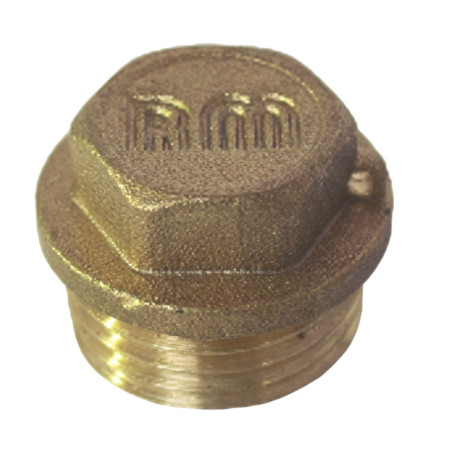 1 x Bouchon mâle Figure 290 15X21 (1/2") avec trou de plombage Laiton
