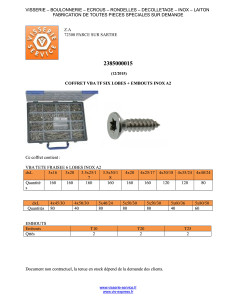 Assortiment de 1666 VBA Vis bois agglo Tête fraisée TORX... 2