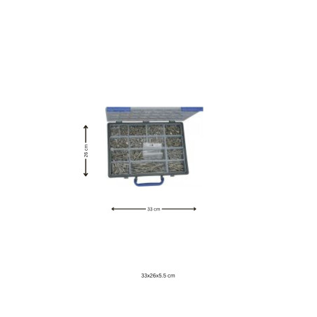 1 x Assortiment de 1666 VBA Vis bois agglo Tête fraisée TORX Inox A2 Embout