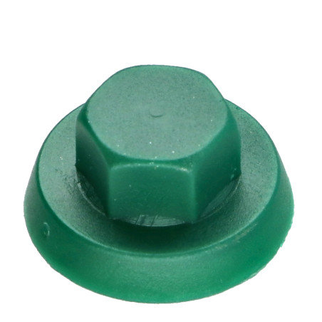 1 x Capuchon Tête hexagonale TH Polyéthylène RAL6028 pour vis autoperceuse ou tole de diam 6.3