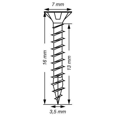 1 x Spax T-STAR PLUS Tête fraisée TORX T15 Inox A2 3.5X16 Filetage total