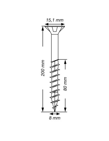 1 x Spax T-STAR PLUS Tête fraisée TORX T40 Inox...