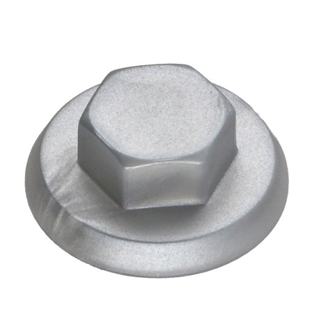 1 x Capuchon Tête hexagonale TH Polyéthylène RAL9006 aluminium blanc pour vis autoperceuse ou tole de diam 4.8-5.5
