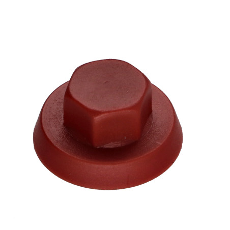1 x Capuchon Tête hexagonale TH Polyéthylène RAL3011 rouge brun pour vis autoperceuse ou tole de diam 4.8-5.5