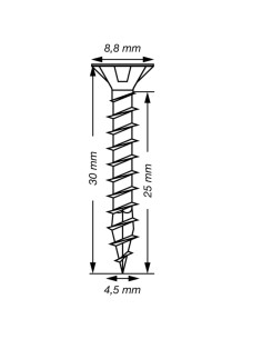 Spax T-STAR PLUS Tête fraisée TORX T20 Inox A2 4.5X30... 2