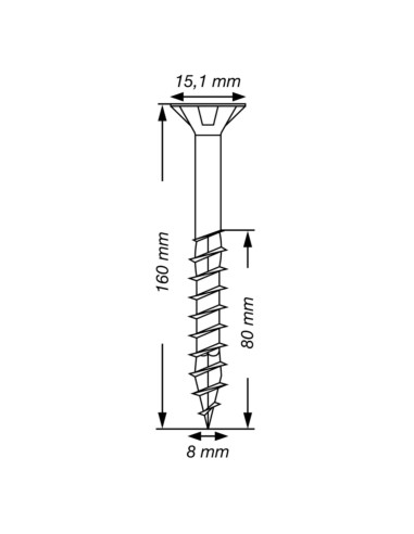 1 x Spax T-STAR PLUS Tête fraisée TORX T40 Inox...