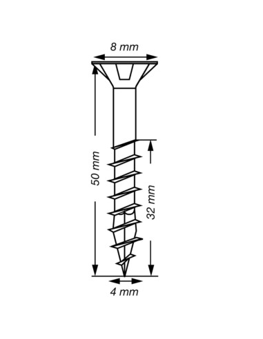 1 x Spax T-STAR PLUS Tête fraisée TORX T20 Inox...