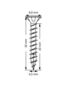 Spax T-STAR PLUS Tête fraisée TORX T20 Inox A2 4.5X35... 2