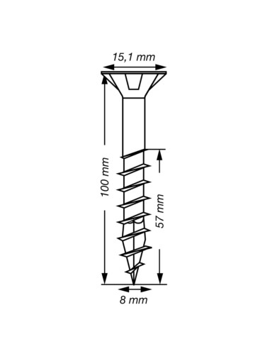 1 x Spax T-STAR PLUS Tête fraisée TORX T40 Inox...