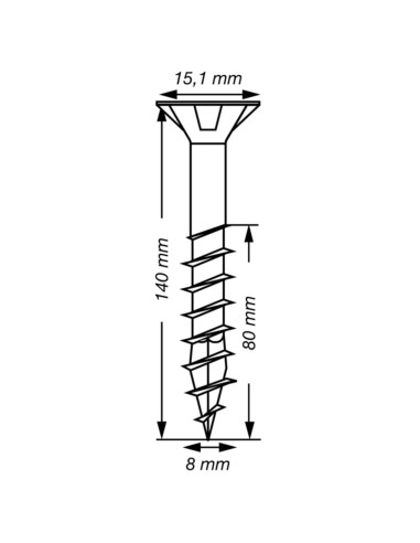 1 x Spax T-STAR PLUS Tête fraisée TORX T40 Inox...