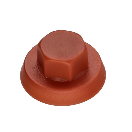 1 x Capuchon Tête hexagonale TH Polyéthylène RAL8004 brun cuivre pour vis autoperceuse ou tole de diam 6.3