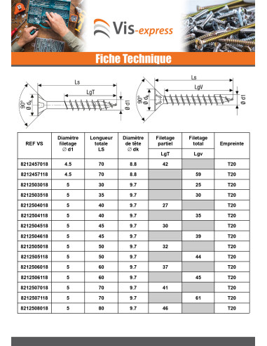1 x Spax T-STAR PLUS Tête fraisée TORX T20 Inox...