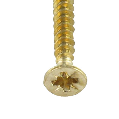 1 x VBA Vis bois agglo Tête fraisée Pozi N°2 3.5X30 Filetage total Acier laitonne