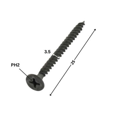 1 x Vis pour plaque de plâtre GFD Acier phosphate 3.5X25