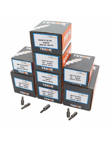 1 x TEKOR PACK PRO 1800 Vis Tête fraisée Cranté...