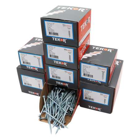 1 x TEKOR PACK PRO 1200 Vis Tête fraisée Cranté TORX Acier zingué