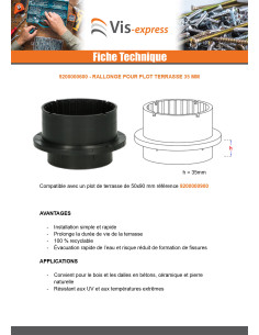 Rallonge pour plot terrasse 35MM 2