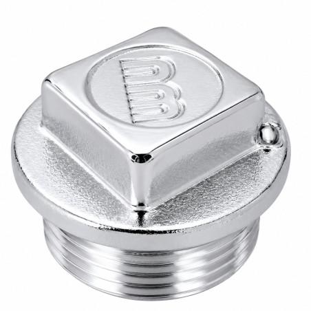 1 x Bouchon mâle Figure 290 avec trou de plombage 20x27 (3/4") Tête carrée Laiton chrome