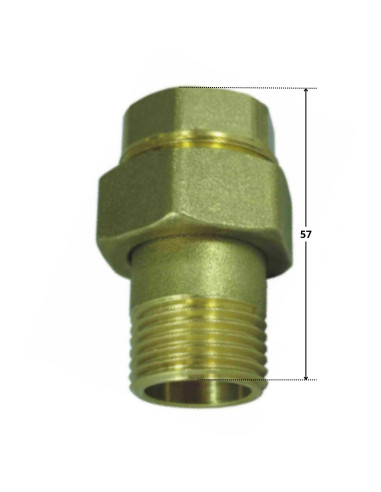 1 x Raccord union droit spheroconique 26x34...