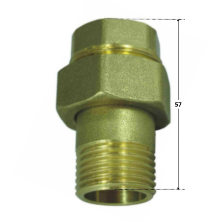 1 x Raccord union droit spheroconique 26x34 (1") Mâle/Femelle Laiton Figure 341