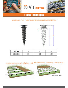 Plot de fondation réglable HAPAX TERRAX 450MM 2