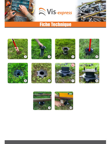 1 x Plot de fondation réglable HAPAX TERRAX 450MM