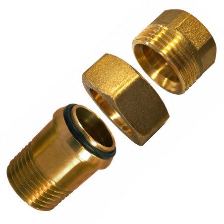 1 x Raccord union droit joint torique 15x21 (1/2") Mâle/Femelle Laiton Figure 341