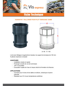 Rallonge pour plot terrasse 100MM 2