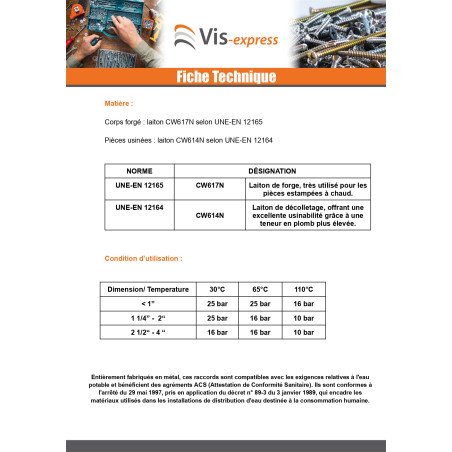 1 x Bouchon femelle Figure 300 5x10 (1/8") Laiton