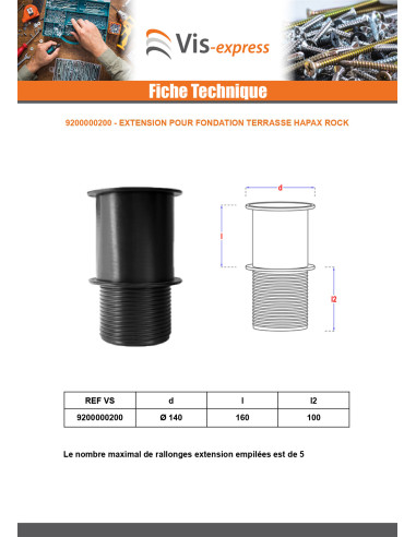 1 x Extension pour fondation terrasse HAPAX...
