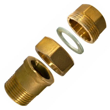 1 x Raccord union droit plat 15x21 (1/2") Mâle/Femelle Laiton Figure 341