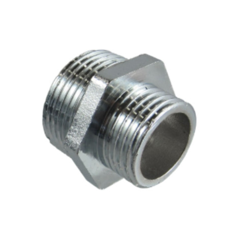 1 x Mamelon réduit figure 245 Mâle / Mâle 12x17 (3/8') X 15x21 (1/2") Laiton chrome