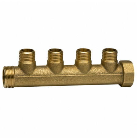 1 x Collecteur nourrice 4 sorties 20x27 (3/4") Mâle/Femelle Laiton pour plomberie sanitaire