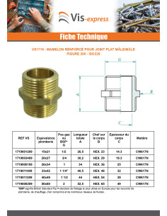 Mamelon joint plat FIG 280 Mâle / Mâle renforcé 50x60... 2