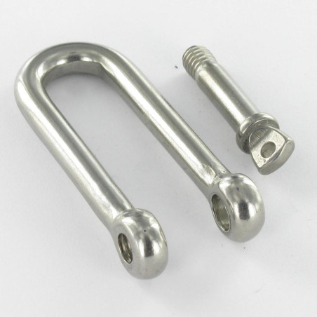 1 x Manille Droite Longue Forgée Inox A4 Diamètre 5
