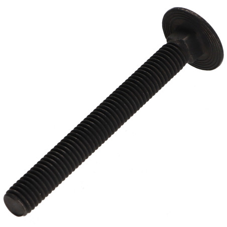 1 x TRCC JAPY tête ronde collet carré Inox A2 M8X80 Noir Filetage partiel