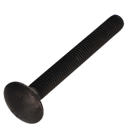 1 x TRCC JAPY tête ronde collet carré Inox A2 M8X70 Noir Filetage partiel