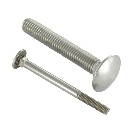 1 x TRCC JAPY tête ronde collet carré Inox A2 M10X20 Filetage total