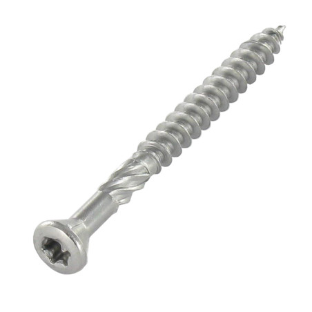 1 x Vis DECK TEKOR Tête fraisée bombée TFB TORX T20 4.5X60 Pointe antifendage type 17 Inox C2