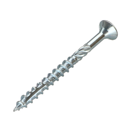 1 x Vis charpente TEKOR Tête fraisée Cranté TORX T25 5X60 Filetée sur 32 Pointe antifendage type 17 Acier zingué