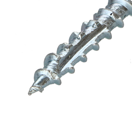 1 x Vis charpente TEKOR Tête fraisée Cranté TORX T25 5X60 Filetée sur 32 Pointe antifendage type 17 Acier zingué