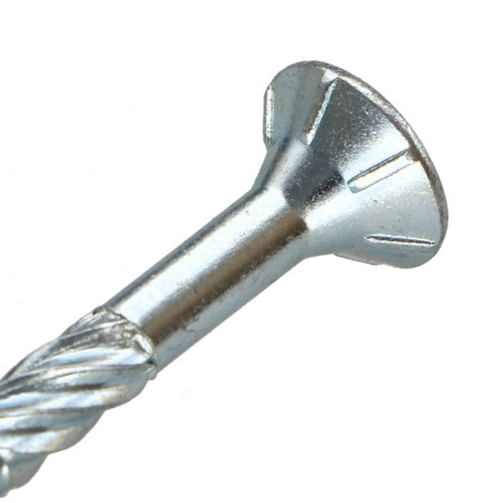 1 x Vis charpente TEKOR Tête fraisée Cranté TORX T25 5X60 Filetée sur 32 Pointe antifendage type 17 Acier zingué