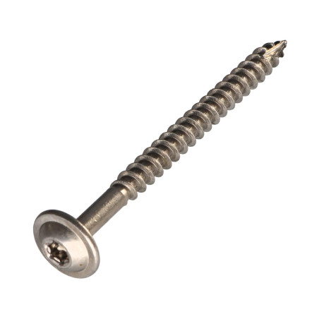 1 x Vis charpente tête disque Inox A2 8X110 Filetée sur 80 TORX T40 Diamètre de tête: 20