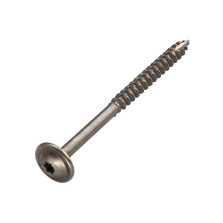 1 x Vis charpente tête disque Inox A2 4X80 Filetée sur 48 TORX T20 Diamètre de tête: 12