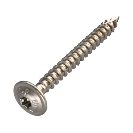 1 x Vis charpente tête disque Inox A2 8X70 Filetée sur 50 TORX T40 Diamètre de tête: 20